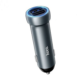АЗУ-USB HOCO Z54 2 выхода 2.4A удлиненный серый