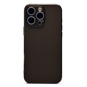 Кейс iPhone 16 Pro Max силикон прозрачный черный